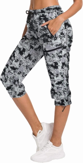 ChinFun Women's Hiking Capris Pants Outdoor Quick Dry Cargo Cropped Pants Water Resistant UPF 50 