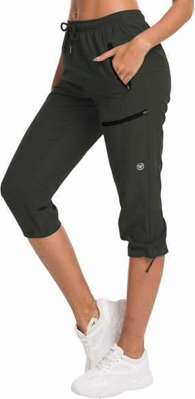 ChinFun Women's Hiking Capris Pants Outdoor Quick Dry Cargo Cropped Pants Water Resistant UPF 50 