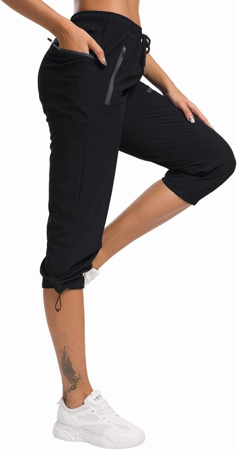 ChinFun Women's Hiking Capris Pants Outdoor Quick Dry Cargo Cropped Pants Water Resistant UPF 50 