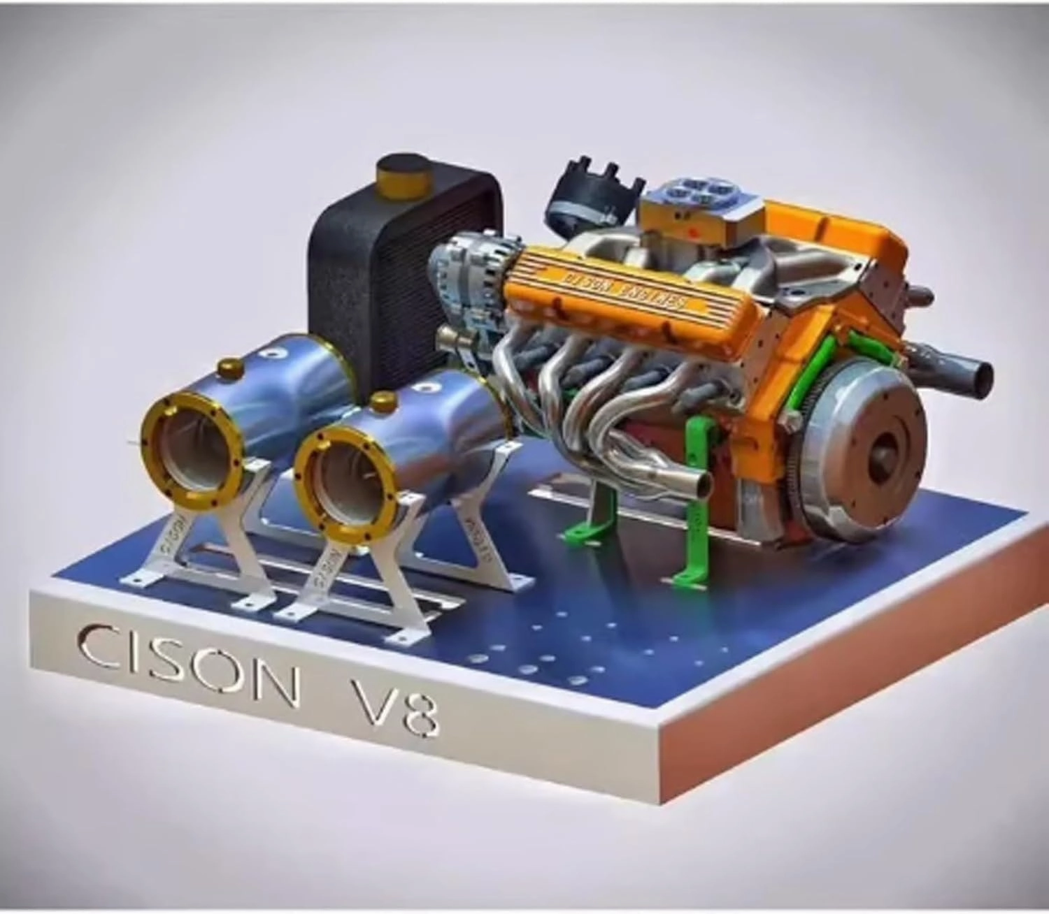 Cison V8 Engine Kit Gas - 89% Gasoline Ohv V8 Small-Block Engine Model Kits, Mini V8 Engine Kits That Runs, Build Your Own Stem V8 Model Engine for Adults(3pcs-d)