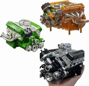 Cison V8 Engine Kit Gas - 89% Gasoline Ohv V8 Small-Block Engine Model Kits, Mini V8 Engine Kits That Runs, Build Your Own Stem V8 Model Engine for Adults(3pcs-d)