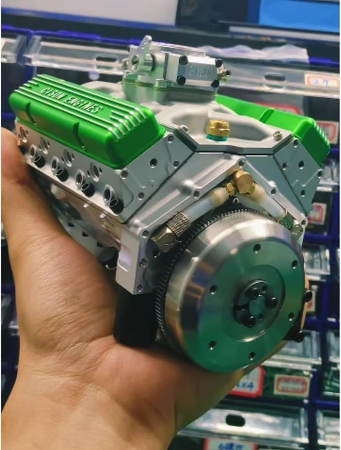 Cison V8 Engine Kit Gas - 89% Gasoline Ohv V8 Small-Block Engine Model Kits, Mini V8 Engine Kits That Runs, Build Your Own Stem V8 Model Engine for Adults(3pcs-d)
