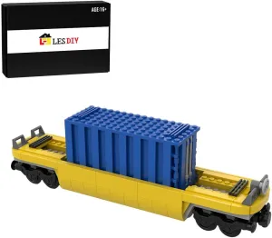 City Freight Train Set MOC-159041 TTX 40-inch Container Trucks, Carriage with Container - 346PCS White
