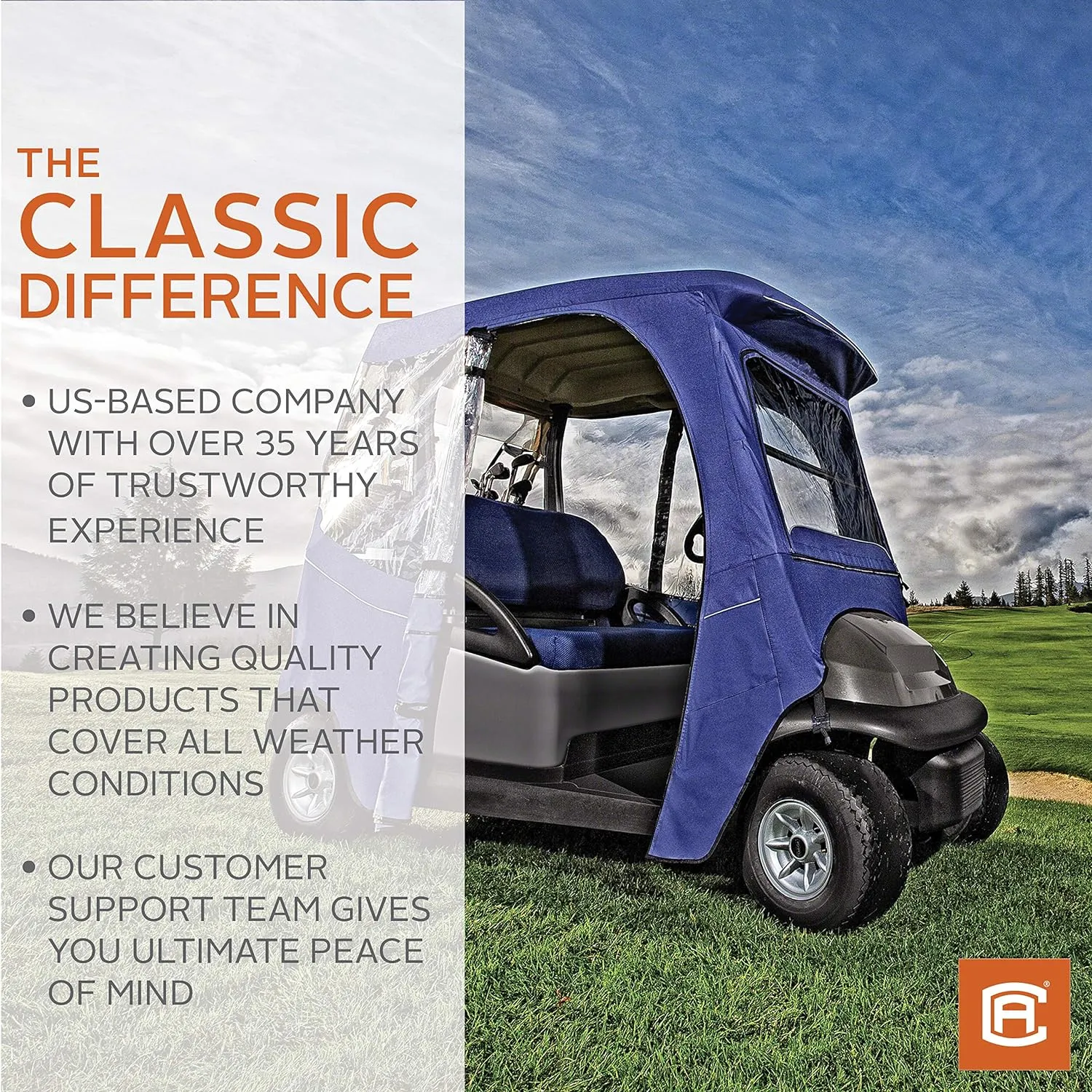Classic Accessories Fairway Golf Cart Deluxe Enclosure
