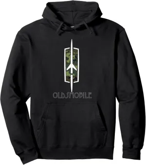 Classic Car Show Vintage Oldsmobile Camouflage Rocket Logo Pullover Hoodie