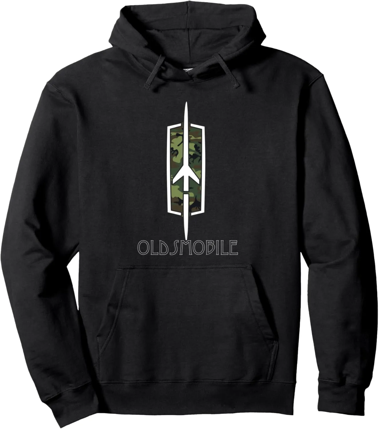 Classic Car Show Vintage Oldsmobile Camouflage Rocket Logo Pullover Hoodie