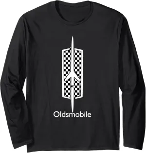 Classic Car Show Vintage Oldsmobile Checkered Rocket Logo Long Sleeve T-Shirt