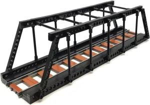 Classic Train Building Bridge City Passenger Express Train Tracks Toys Accessories Railroad Construction Building Block Compatible with Major Brand (Black Bridge)