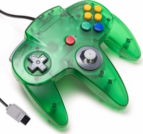 Classic N64 Controller, Retro N64 Wired Gaming Remote Joystick Replacement Controller for N64 System Video Games Console Clear Green