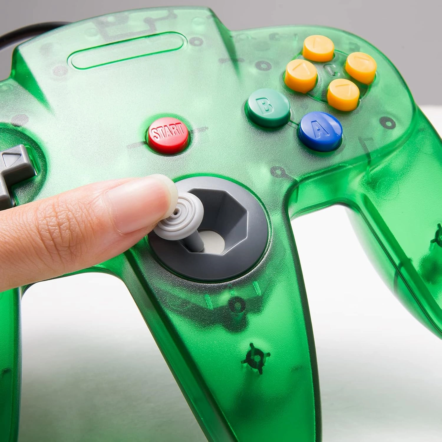 Classic N64 Controller, Retro N64 Wired Gaming Remote Joystick Replacement Controller for N64 System Video Games Console Clear Green