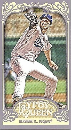 CLAYTON KERSHAW "GYPSEY QUEEN" PARALELL MINI TOBACCO SIZE COLLECTIBLE BASEBALL CARD - 2012 TOPPS GYPSY QUEEN BASEBALL CARD #135 (LOS ANGELES DODGERS) FREE SHIPPING & TRACKING