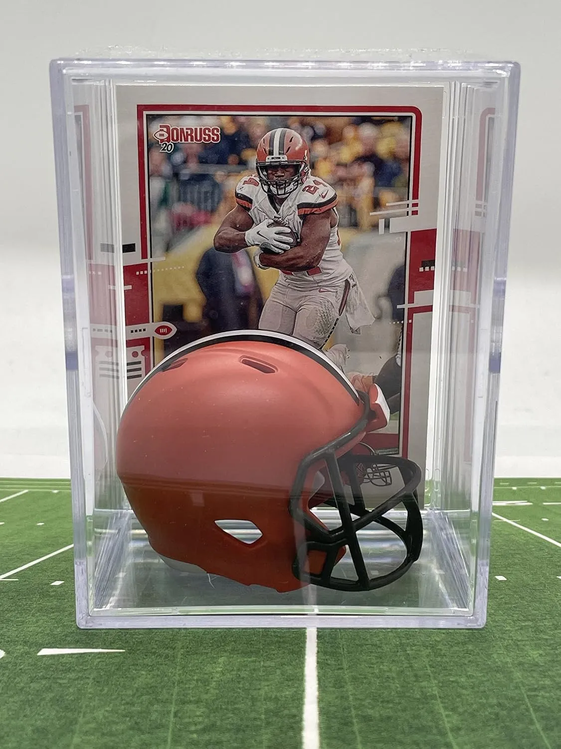 Cleveland Browns NFL Helmet Shadowbox w/Nick Chubb card