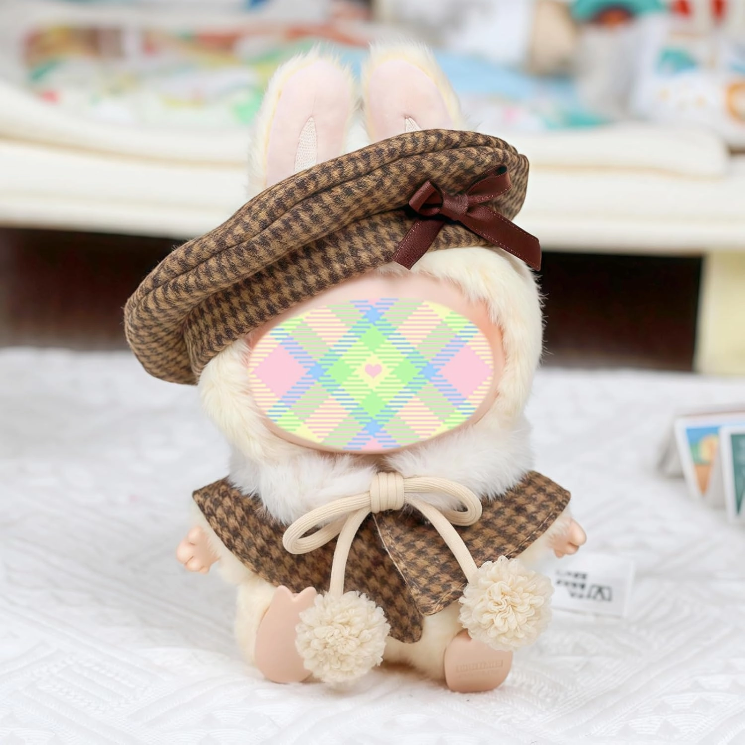 Clothes for Dolls Accessories, Stylish Outfit Set 4 for 15cm Doll Suit, Mini Luxury Cloak Clothes for Keychain, Doll Clothing Set Replacement (No Doll)