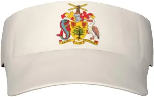 Coat of Arms of Barbados Adult Sun Visor Cap - UV Protection, Breathable, Adjustable, Sports & Outdoor Hat Black