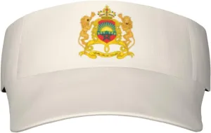 Coat of Arms of Morocco Adult Sun Visor Cap - UV Protection, Breathable, Adjustable, Sports & Outdoor Hat Black