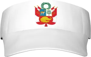 Coat of Arms of Peruvian Adult Sun Visor Cap - UV Protection, Breathable, Adjustable, Sports & Outdoor Hat Black