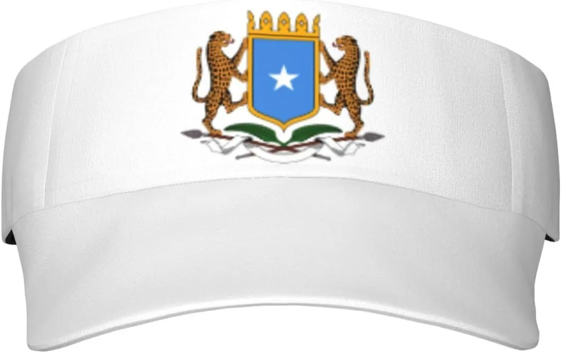 Coat of arms of Somalia Adult Sun Visor Cap - UV Protection, Breathable, Adjustable, Sports & Outdoor Hat Black