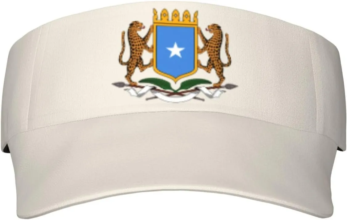 Coat of arms of Somalia Adult Sun Visor Cap - UV Protection, Breathable, Adjustable, Sports & Outdoor Hat Black