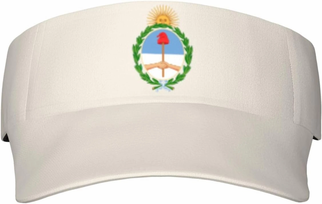 Coat of Arms of Argentina Adult Sun Visor Cap - UV Protection, Breathable, Adjustable, Sports & Outdoor Hat Black