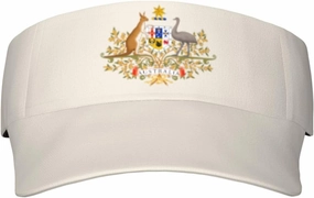 Coat of Arms of Australia Adult Sun Visor Cap - UV Protection, Breathable, Adjustable, Sports & Outdoor Hat Black