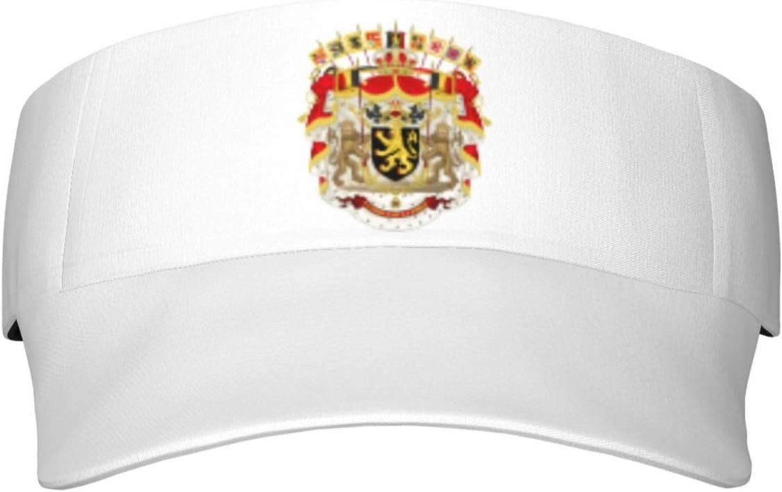 Coat of arms of Belgium Adult Sun Visor Cap - UV Protection, Breathable, Adjustable, Sports & Outdoor Hat Black