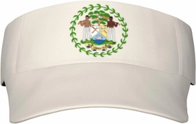 Coat of Arms of Belize Adult Sun Visor Cap - UV Protection, Breathable, Adjustable, Sports & Outdoor Hat Black