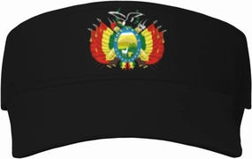 Coat of Arms of Bolivia Adult Sun Visor Cap - UV Protection, Breathable, Adjustable, Sports & Outdoor Hat Black