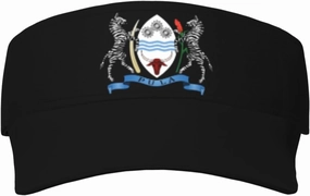 Coat of Arms of Botswana Adult Sun Visor Cap - UV Protection, Breathable, Adjustable, Sports & Outdoor Hat Black