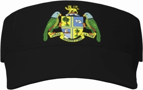 Coat of Arms of Dominica Adult Sun Visor Cap - UV Protection, Breathable, Adjustable, Sports & Outdoor Hat Black