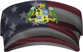 Coat of Arms of Dominica Adult Sun Visor Cap - UV Protection, Breathable, Adjustable, Sports & Outdoor Hat Black