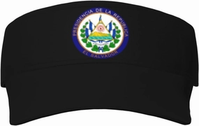 Coat of Arms of El Salvador Adult Sun Visor Cap - UV Protection, Breathable, Adjustable, Sports & Outdoor Hat Black