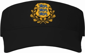 Coat of Arms of Estonia Adult Sun Visor Cap - UV Protection, Breathable, Adjustable, Sports & Outdoor Hat Black