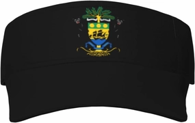 Coat of Arms of Gabon Adult Sun Visor Cap - UV Protection, Breathable, Adjustable, Sports & Outdoor Hat Black