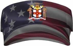 Coat of Arms of Jamaica Adult Sun Visor Cap - UV Protection, Breathable, Adjustable, Sports & Outdoor Hat Black