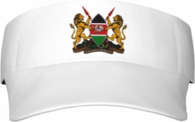 Coat of Arms of Kenya Adult Sun Visor Cap - UV Protection, Breathable, Adjustable, Sports & Outdoor Hat Black