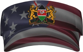 Coat of Arms of Kenya Adult Sun Visor Cap - UV Protection, Breathable, Adjustable, Sports & Outdoor Hat Black