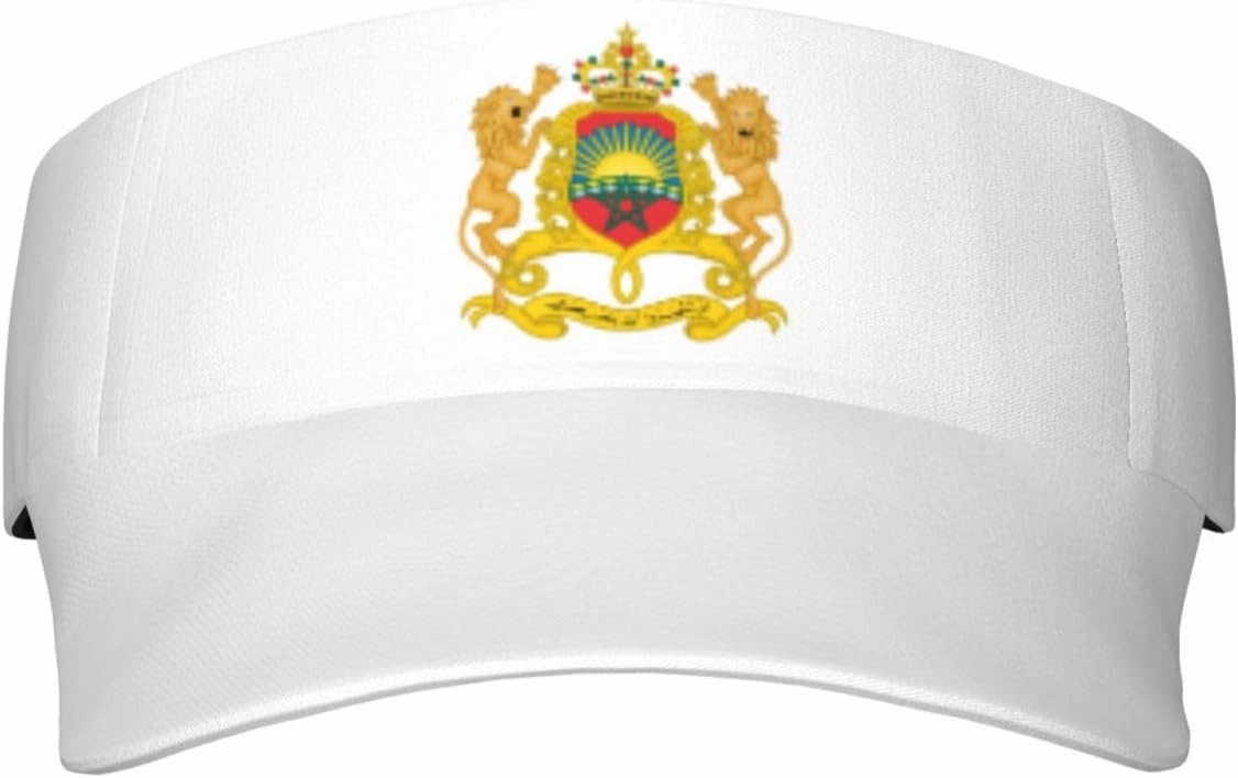 Coat of Arms of Morocco Adult Sun Visor Cap - UV Protection, Breathable, Adjustable, Sports & Outdoor Hat Black