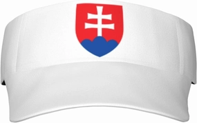 Coat of Arms of Slovakia Adult Sun Visor Cap - UV Protection, Breathable, Adjustable, Sports & Outdoor Hat Black