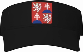 Coat of Arms of Slovakia Adult Sun Visor Cap - UV Protection, Breathable, Adjustable, Sports & Outdoor Hat Black