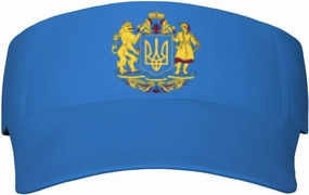 Coat of arms of Ukraine Adult Sun Visor Cap - UV Protection, Breathable, Adjustable, Sports & Outdoor Hat Black