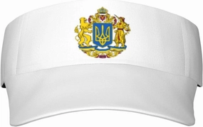 Coat of Arms Ukraine Adult Sun Visor Cap - UV Protection, Breathable, Adjustable, Sports & Outdoor Hat Black