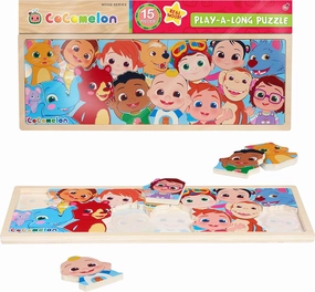 CoComelon Play-A-Long Wooden Puzzle, 15-Pieces, Recycled Wood, Officially Licensed Kids Toys for Ages 18 Month by Just Play