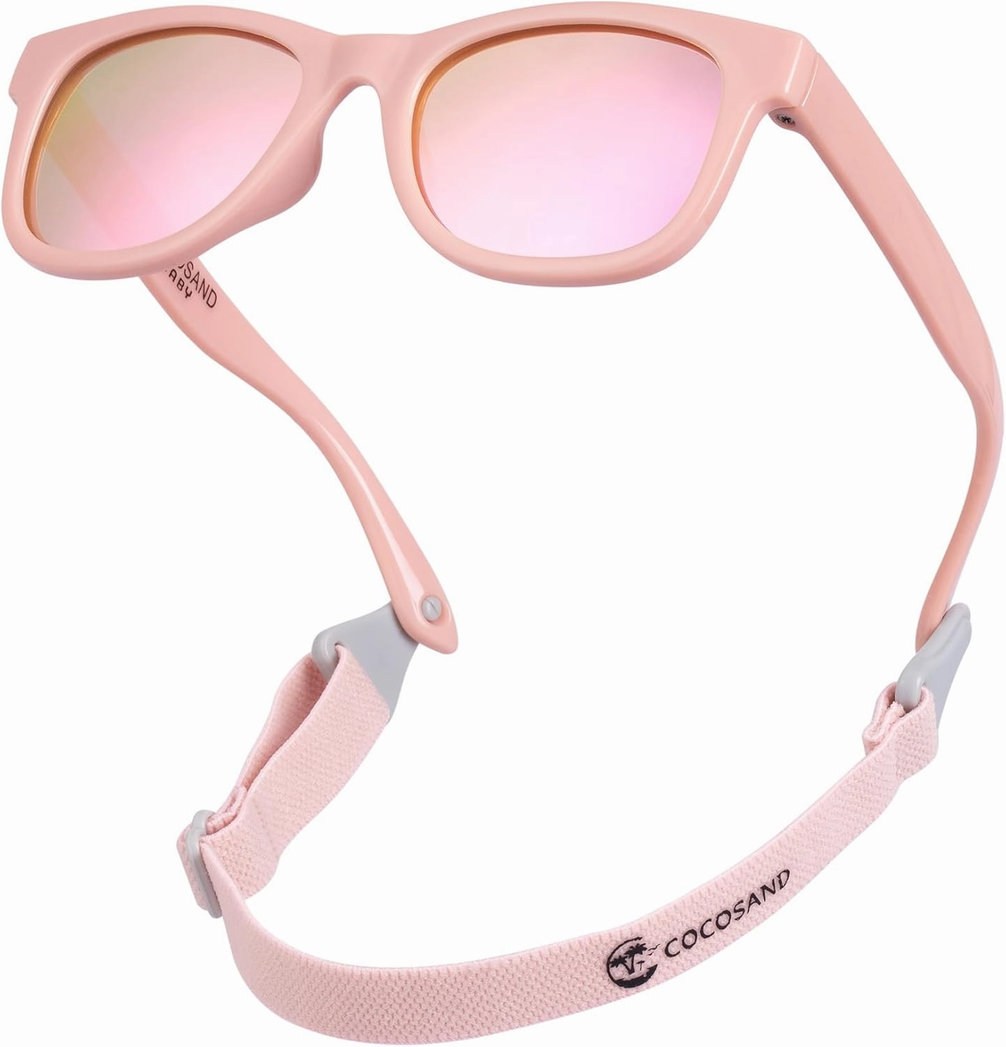 COCOSAND Flexible Polarized Baby Sunglasses with Strap UV Protection for Toddler Infant Girl Boy Age 0-24 Months