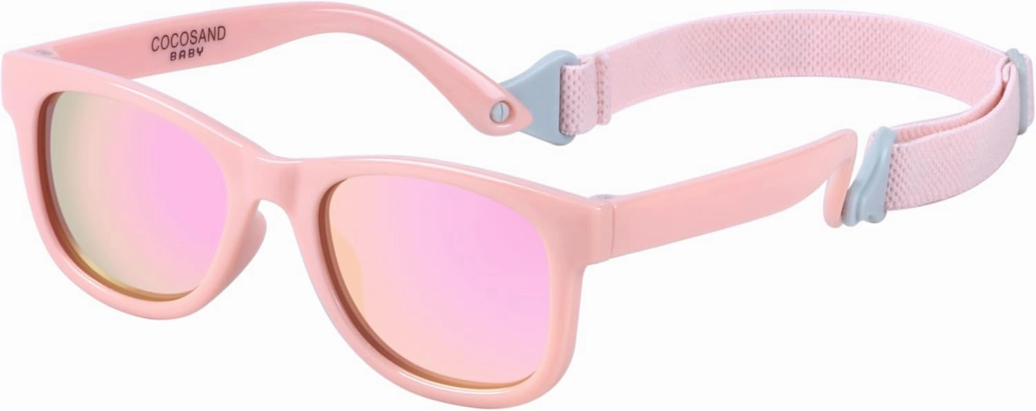 COCOSAND Flexible Polarized Baby Sunglasses with Strap UV Protection for Toddler Infant Girl Boy Age 0-24 Months