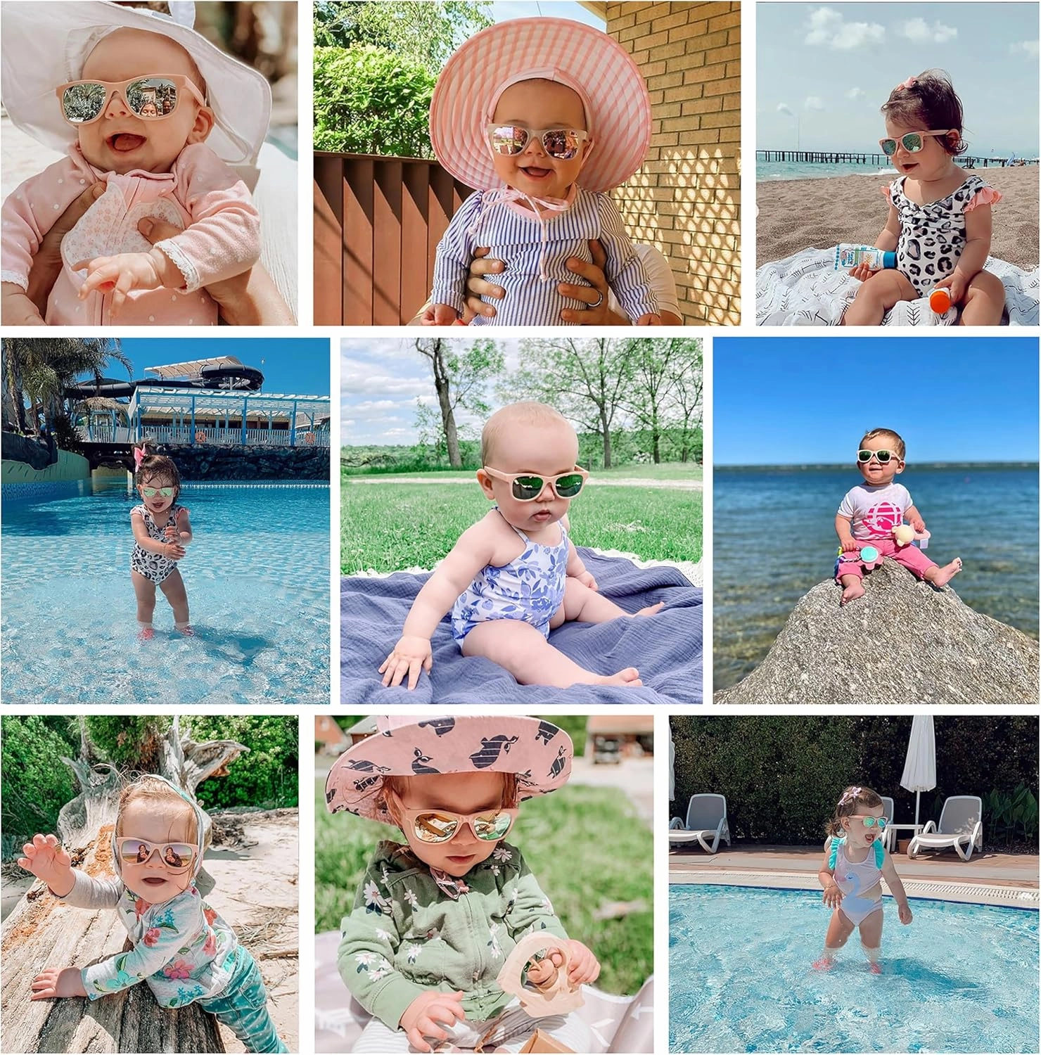 COCOSAND Flexible Polarized Baby Sunglasses with Strap UV Protection for Toddler Infant Girl Boy Age 0-24 Months