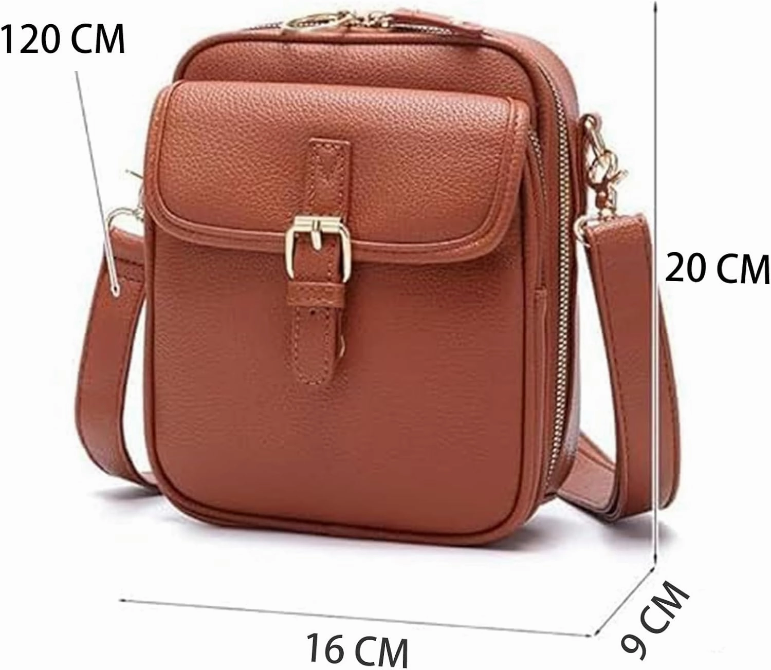 Comebybuy Purse Vintage Mini Messenger Bag, Leather Vintage Double Layer Large Capacity Messenger Bag For Women