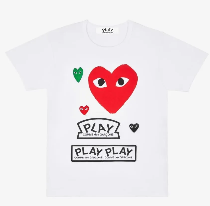 Comme des Garçons Play Large Heart T-Shirt, White