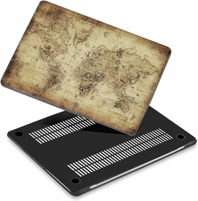 Compatible with New Version 2025-2023 MacBook Air 15 inch Model A3114 A2941 A3241 with M3/ M2 Chip and Liquid Retina Display, Fashional Simple Funny Computer Protector Case, World Map