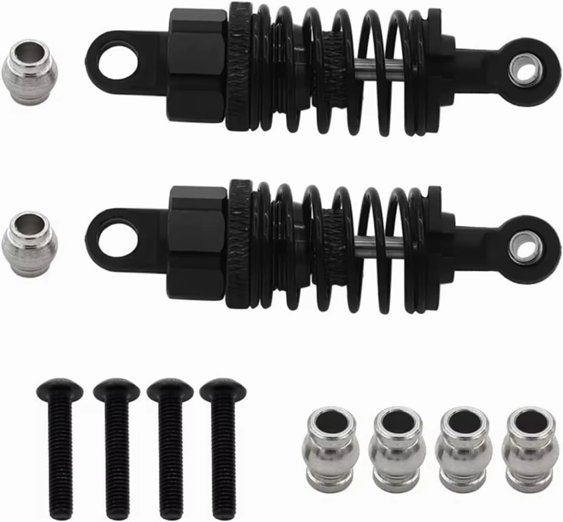 Compatible with Tamiya for TT02 for TT01 M05 for HPI for HSP 1/10 RC On Road Drift for Racing Car Aluminium Alloy Oil Shock Absorber RC Shocks Damper(Black,2pcs)