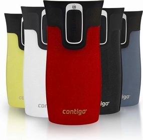 Contigo West Loop Mini Autoseal Travel Mug | Stainless Steel Thermal Mug | Vacuum Flask | Leakproof Tumbler | Coffee to go Mug with BPA Free Easy-Clean Lid | Goji Berry | 300 ml